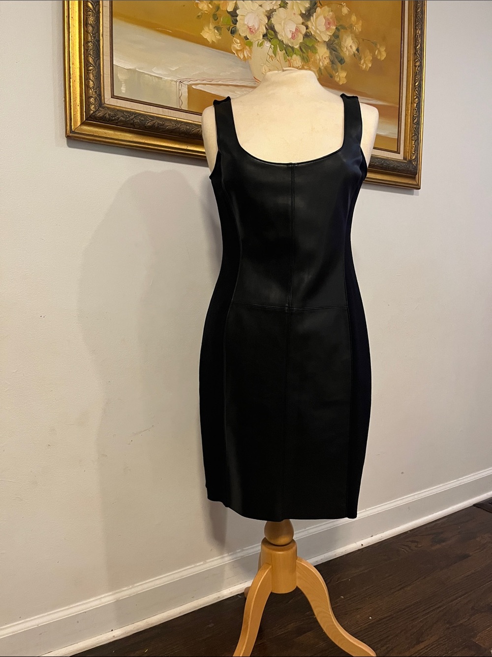 Bailey 44 Black Sleeveless Faux-Leather Mini Dress